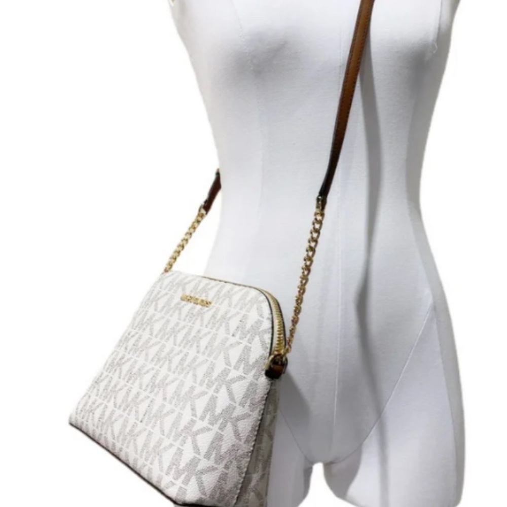 Michael Kors White /Brown and Gold Women's Bag - Picture 13 of 16
